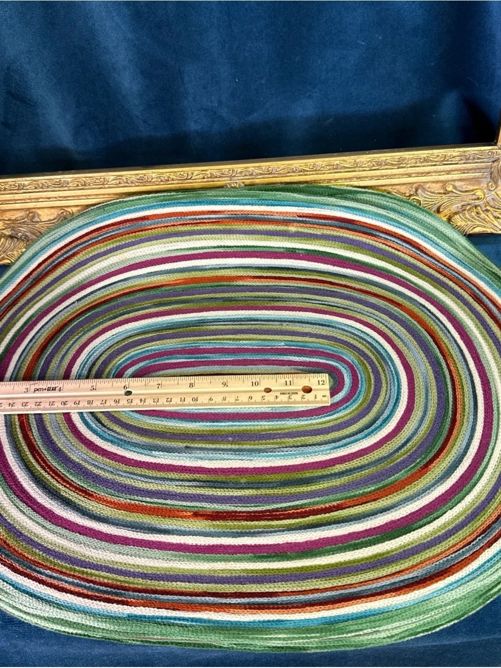 Set Of 4 Crate & Barrel Rubicon Oval Multicolor Placemats 14”x19” 100% Cotton